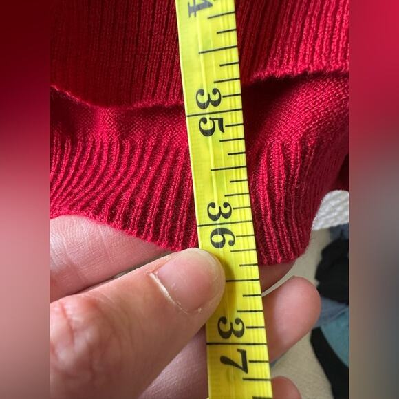 J. Jill Women's Red Polyester Wool Blend Triple Button Long Cardigan Duster S - Picture 6 of 6